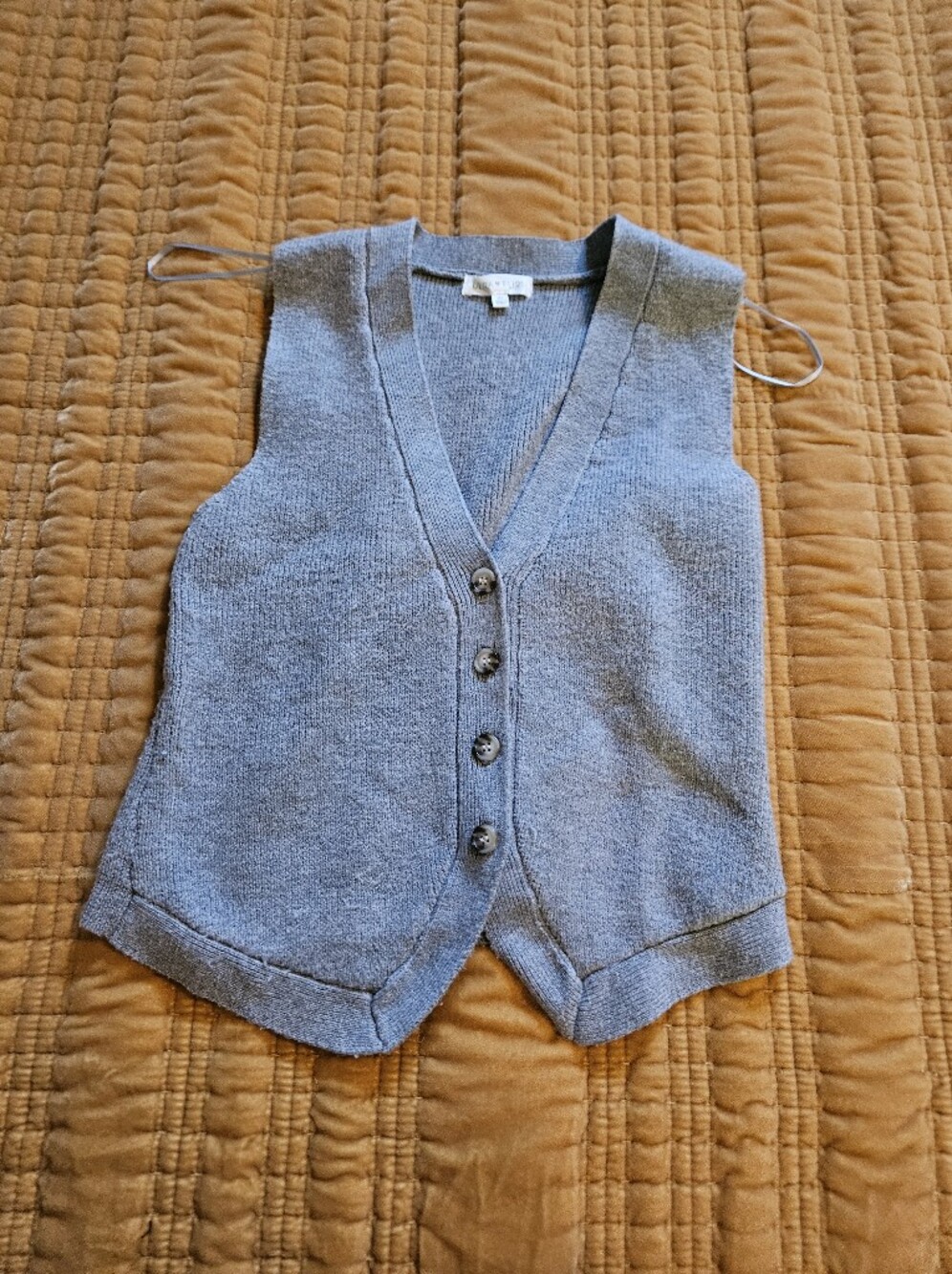 Ultra Flirt Gray Knit Button Front Vest